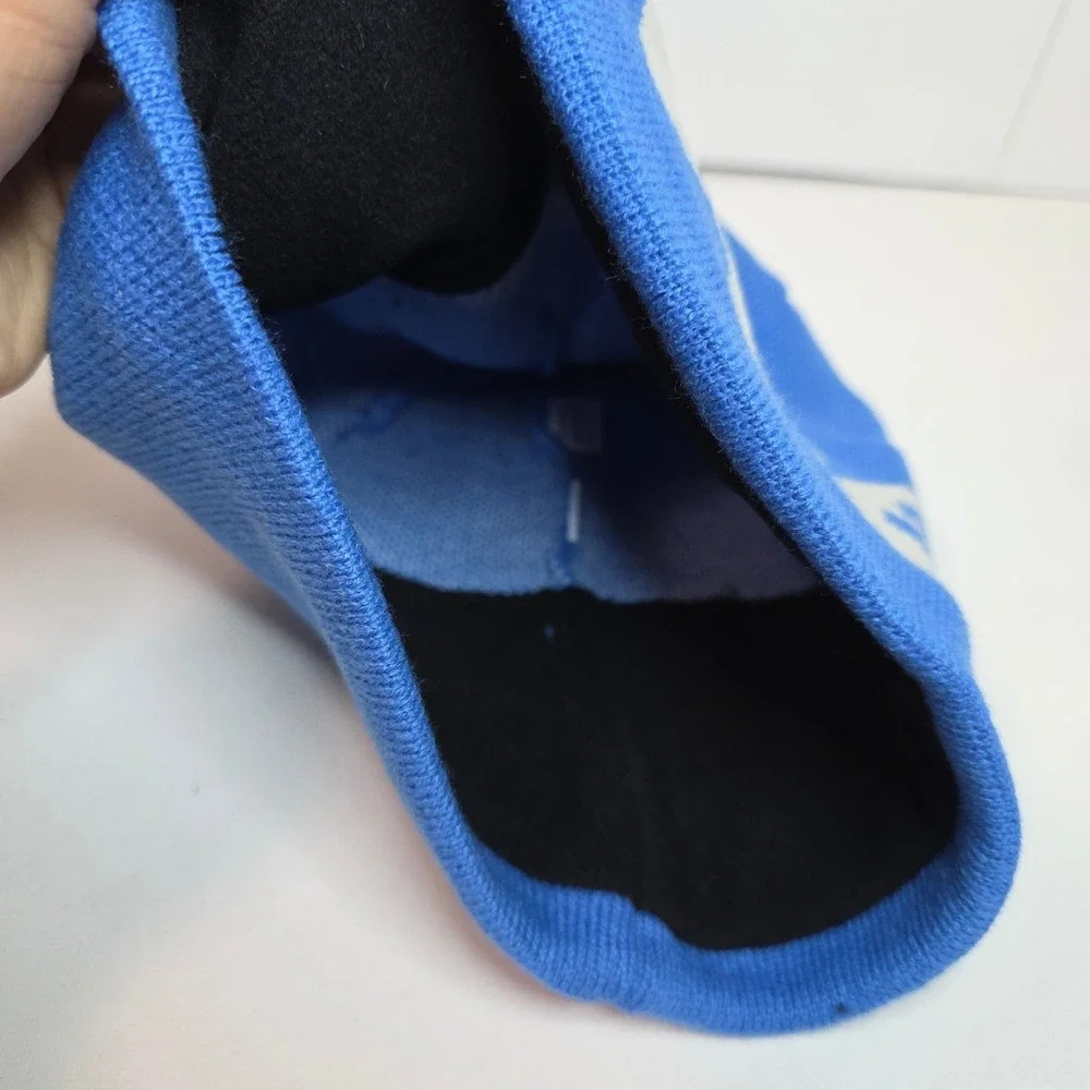 NWT‎ Portland Gear Roses Skully Beanie Cascade Blue White Logo FleeceLined 2